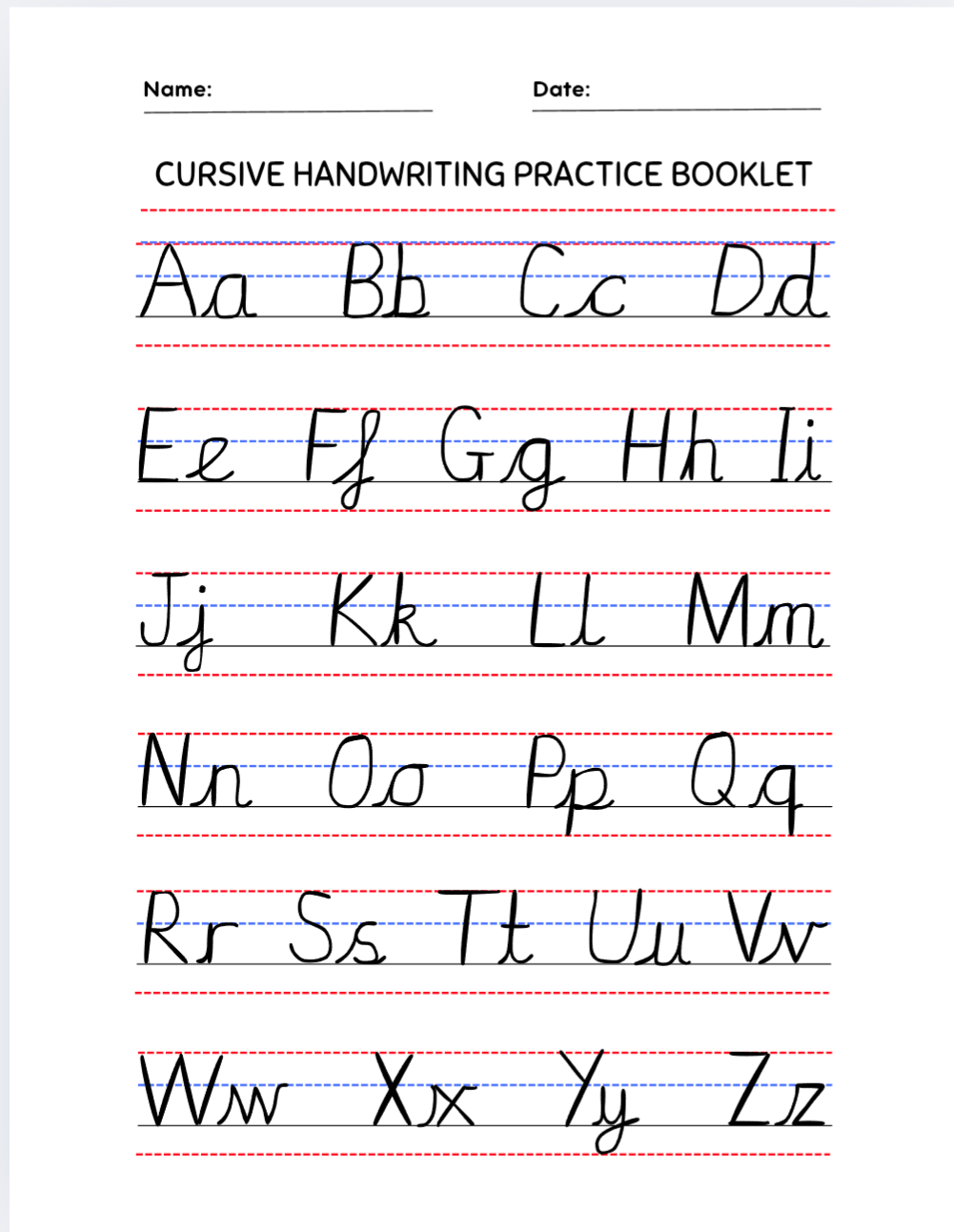 Cursive Handwriting Workbook-Intermediate Laminated/Bound